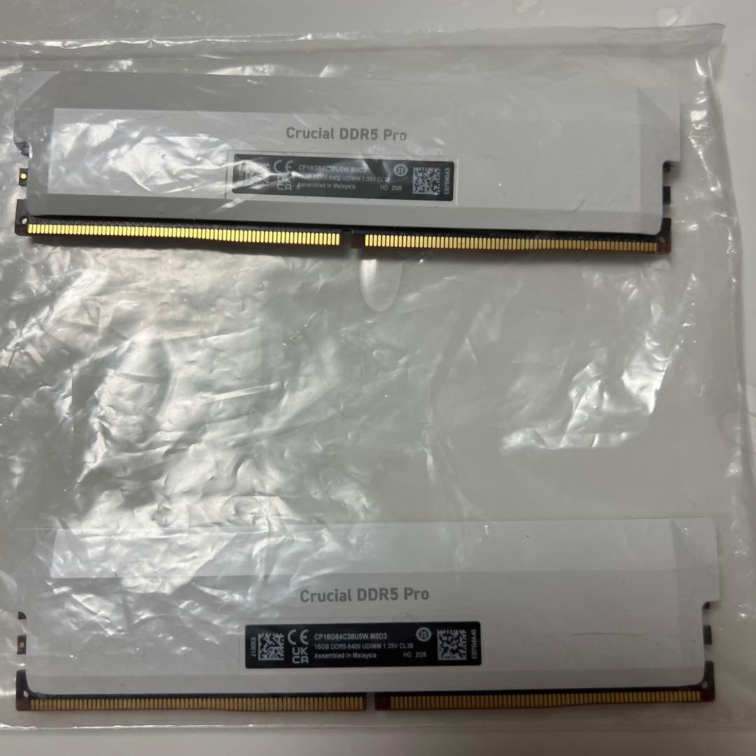 Crucial DDR5 Pro 16GB 6400MHz メモリ