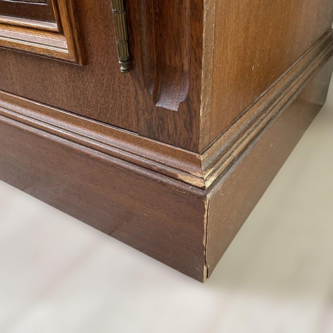 アンティーク　木製ガラス扉キャビネット　本棚　飾り棚　箪笥　書棚　昭和レトロ