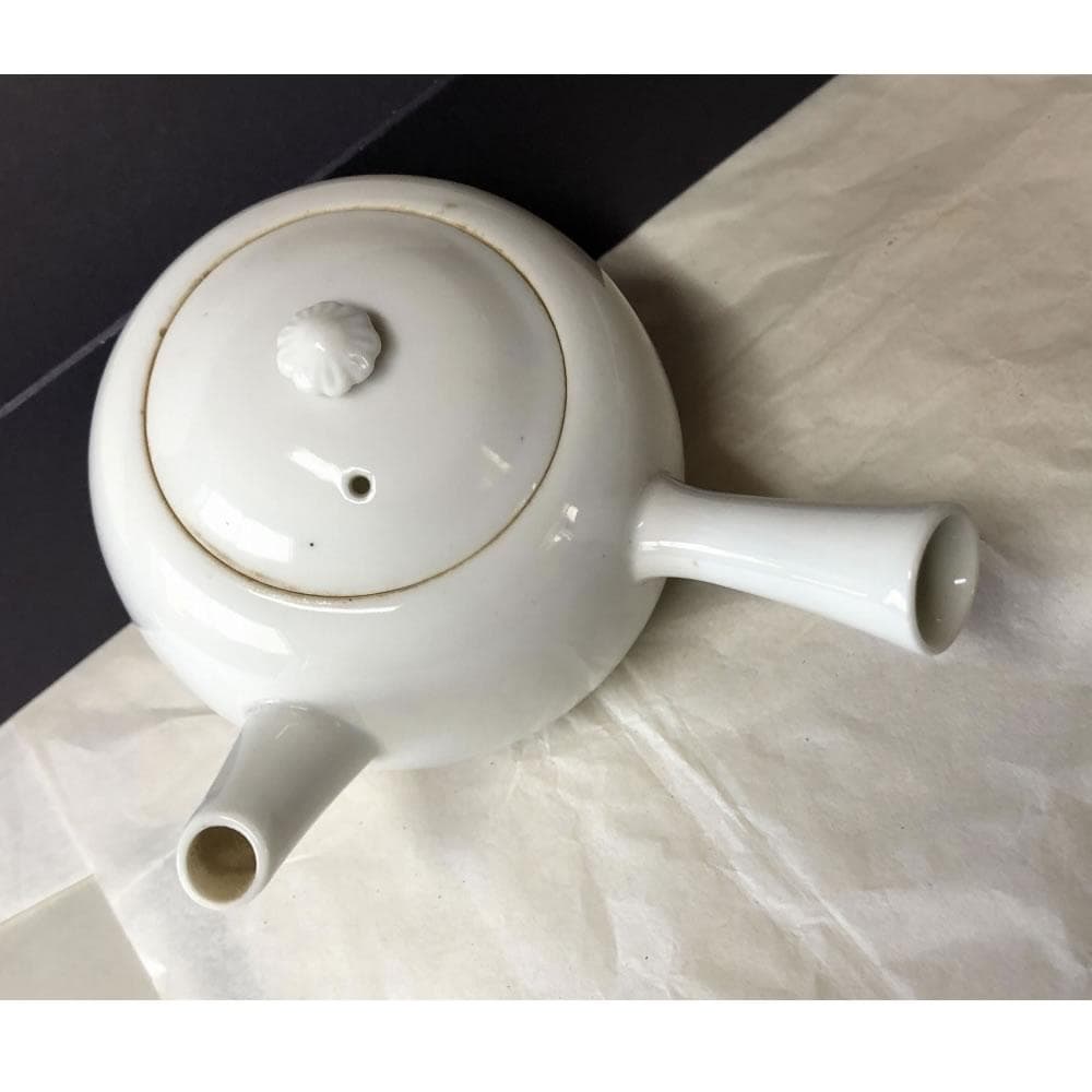 e2988 如阿弥 白磁 煎茶急須 柴田如阿弥 急須 横手急須 茶道具 煎茶道具