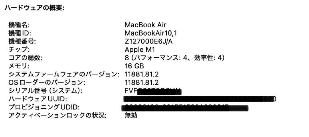 MacBook本体 Apple MacBook Air (M1, 2020)