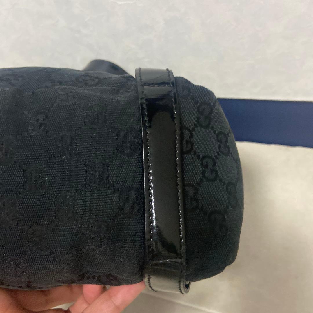 Gucci ♡ショルダーバッグ 黒 キャンバス/レザー♡アビーライン♡