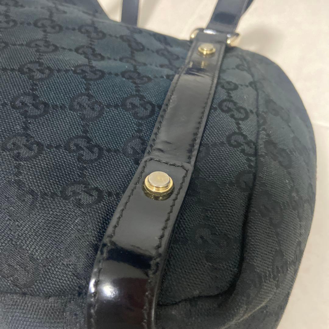 Gucci ♡ショルダーバッグ 黒 キャンバス/レザー♡アビーライン♡