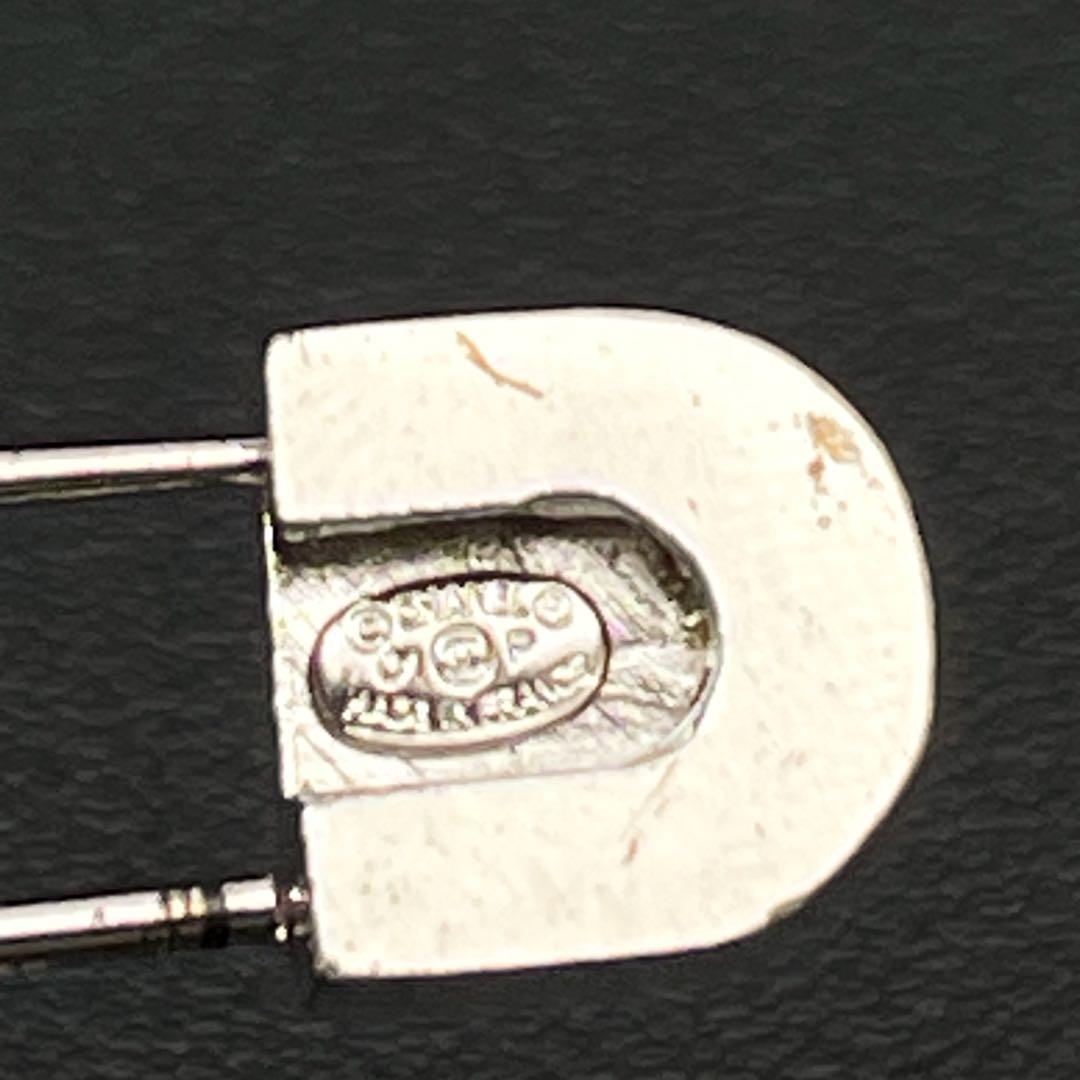 シャネル ロゴ ラインストーン ピン ブローチ コサージュ シルバー 01P