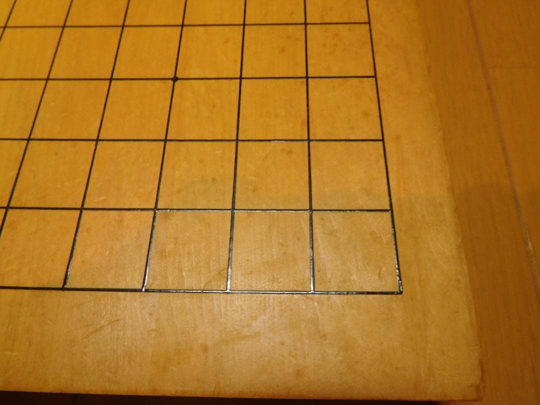 囲碁盤　本榧盤　1寸盤　表13路　裏9路