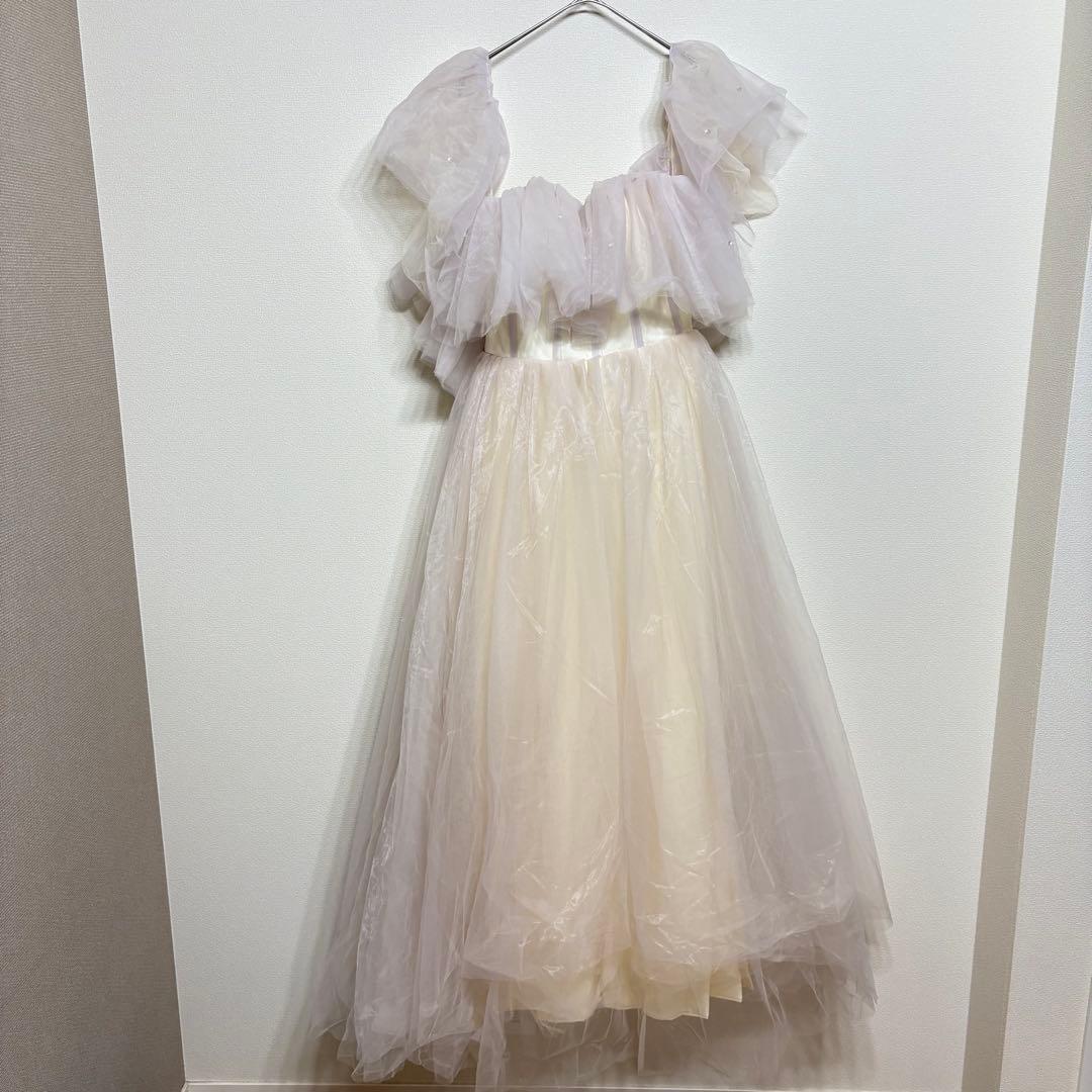 【S】ミートスウィート オフショルダー カラードレス　ピンク　前撮り　結婚式