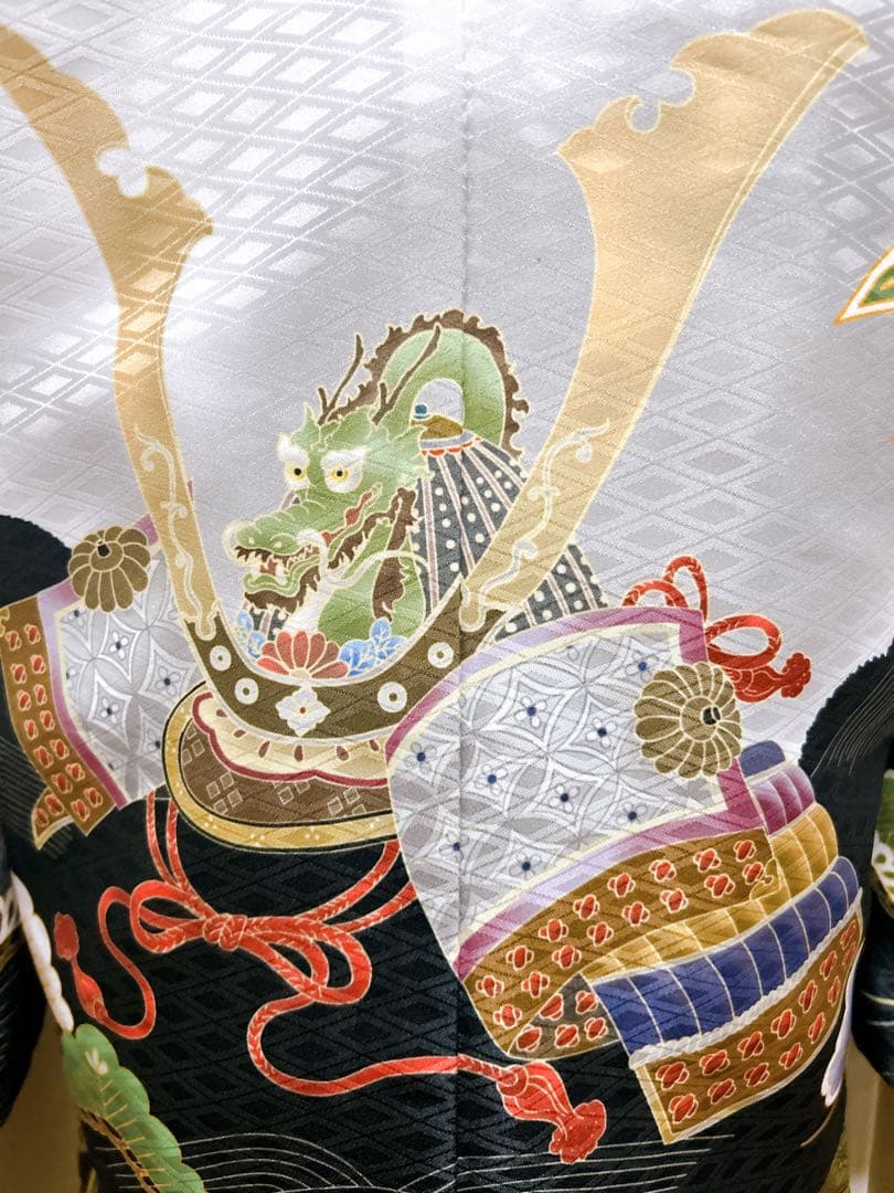 美品フルセット♡七五三　5歳　男の子　一式　鶴　兜　白系