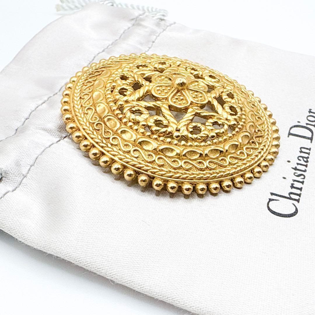 2788-1 極美品✨　Dior　ブローチ　CD ロゴ　希少　刻印　大ぶり