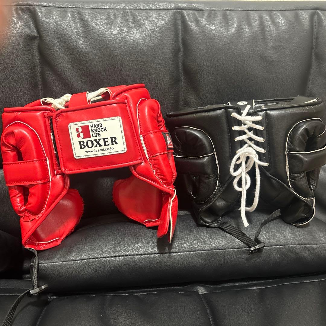 イサミ ボクサーヘッドガードM ウィニング　ヘッドギアフェイスガードL セット