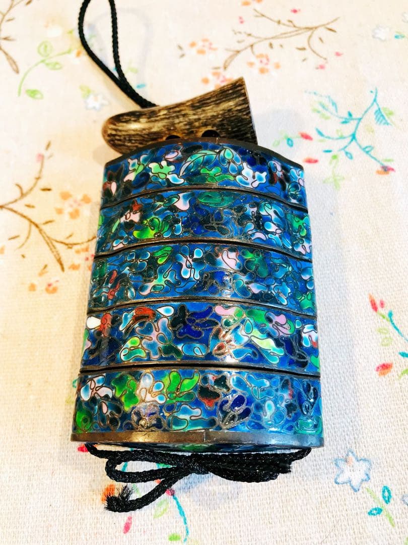 七宝焼 印籠　小物入　根付け