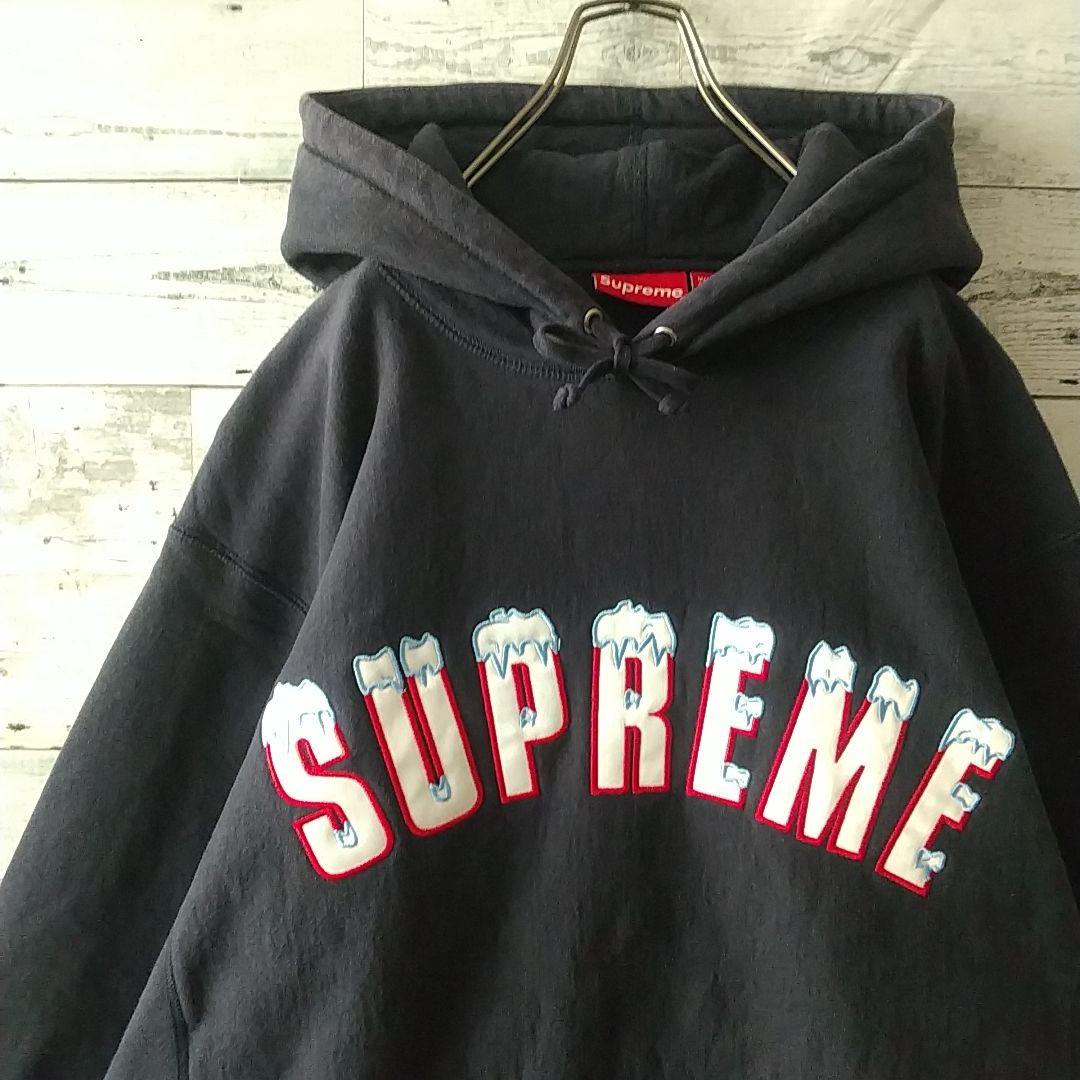 2点おまとめ☆シュプリーム 刺繍アイスロゴ センターロゴ パーカー XL相当