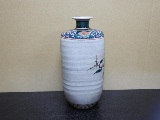 九谷焼　桃・鳥　吉田屋写　花瓶　MA320