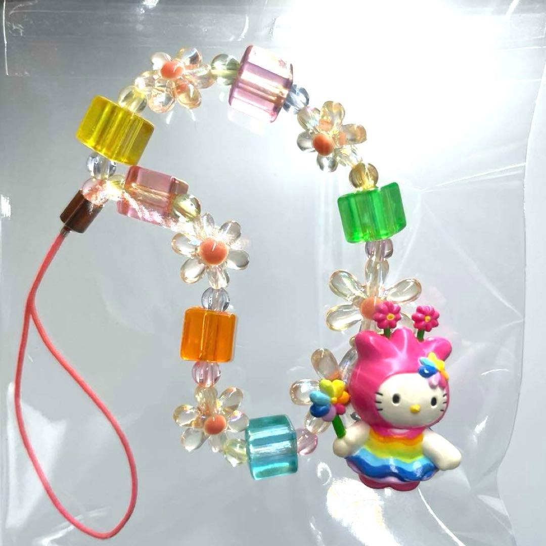 希少‼️激レア‼️レインボー　ハローキティ　フェアリー　ストラップ　虹　妖精　レア