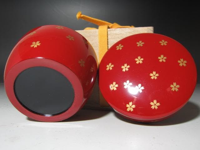 ☆　中村宗哲　桜雉蒔絵　茶器　薬器棗　表千家　十四代　而妙斎の花押☆y497