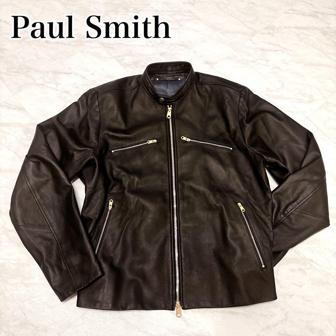 美品 PaulSmith ポールスミス レザー ライダースジャケット 羊革