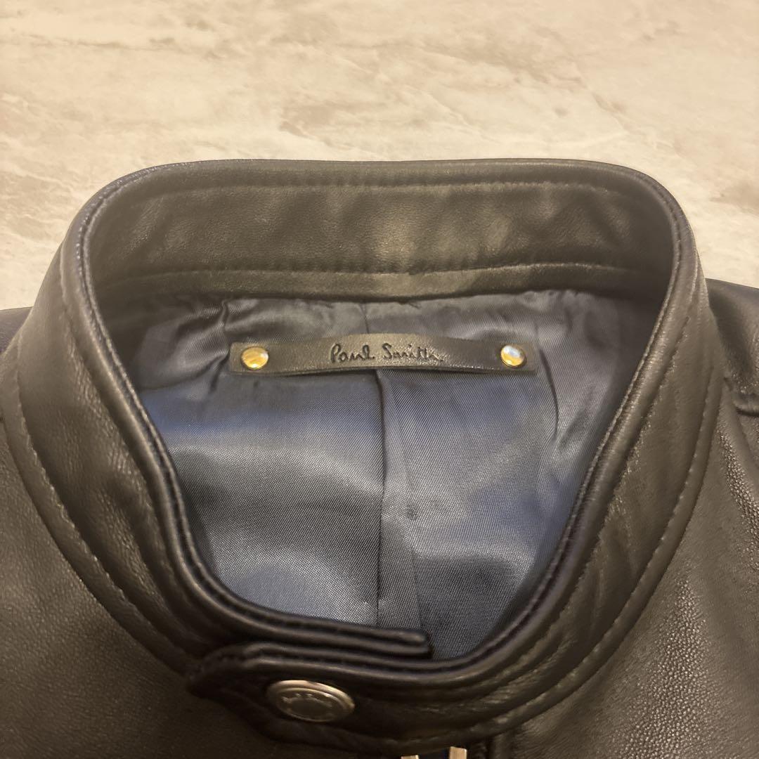 美品 PaulSmith ポールスミス レザー ライダースジャケット 羊革