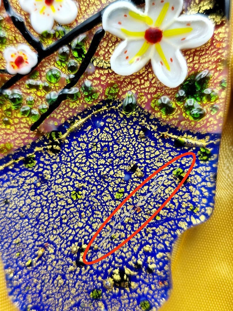 サイン有り☆超希少品☆黒木国昭 光琳 金彩象嵌 羽子板 ガラス工芸