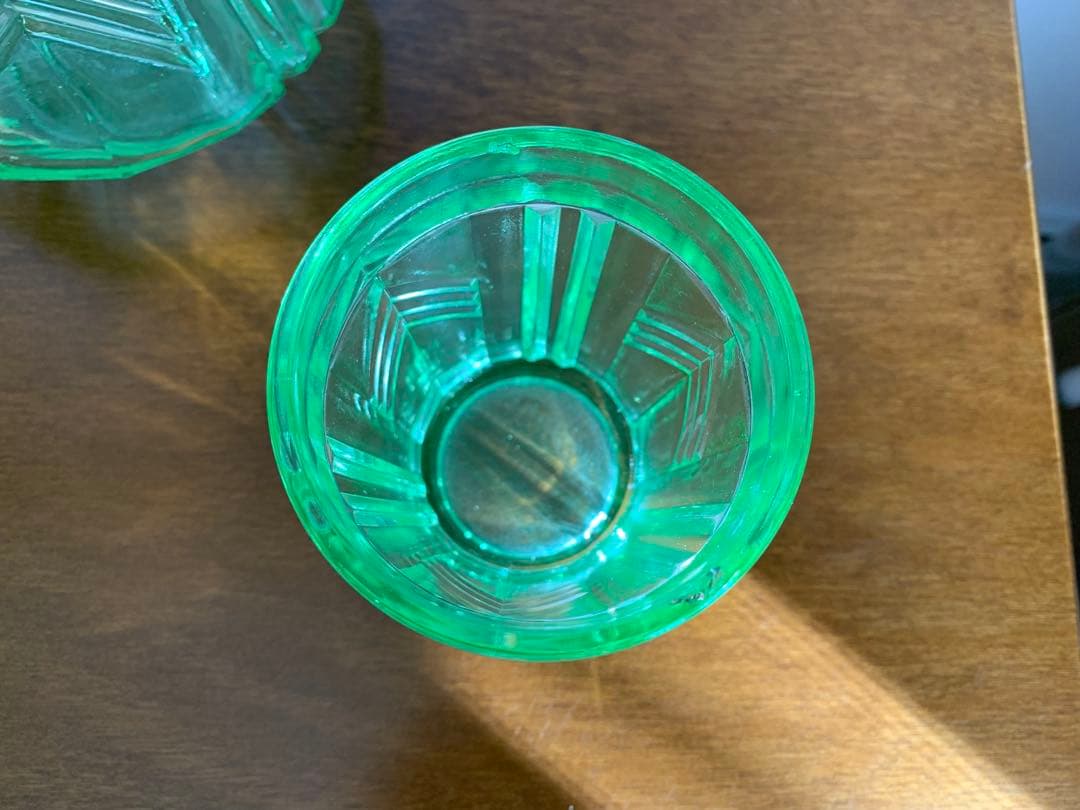 アンティーク　ウランガラス　デキャンタ　グラス