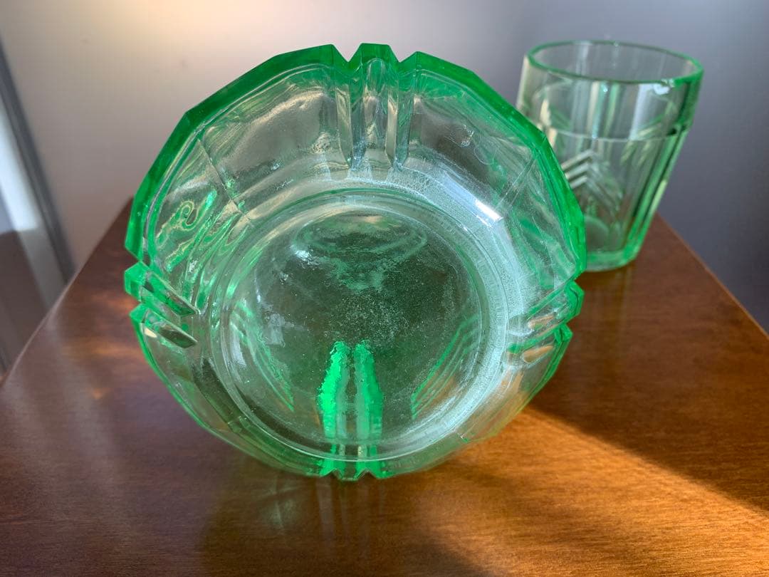 アンティーク　ウランガラス　デキャンタ　グラス