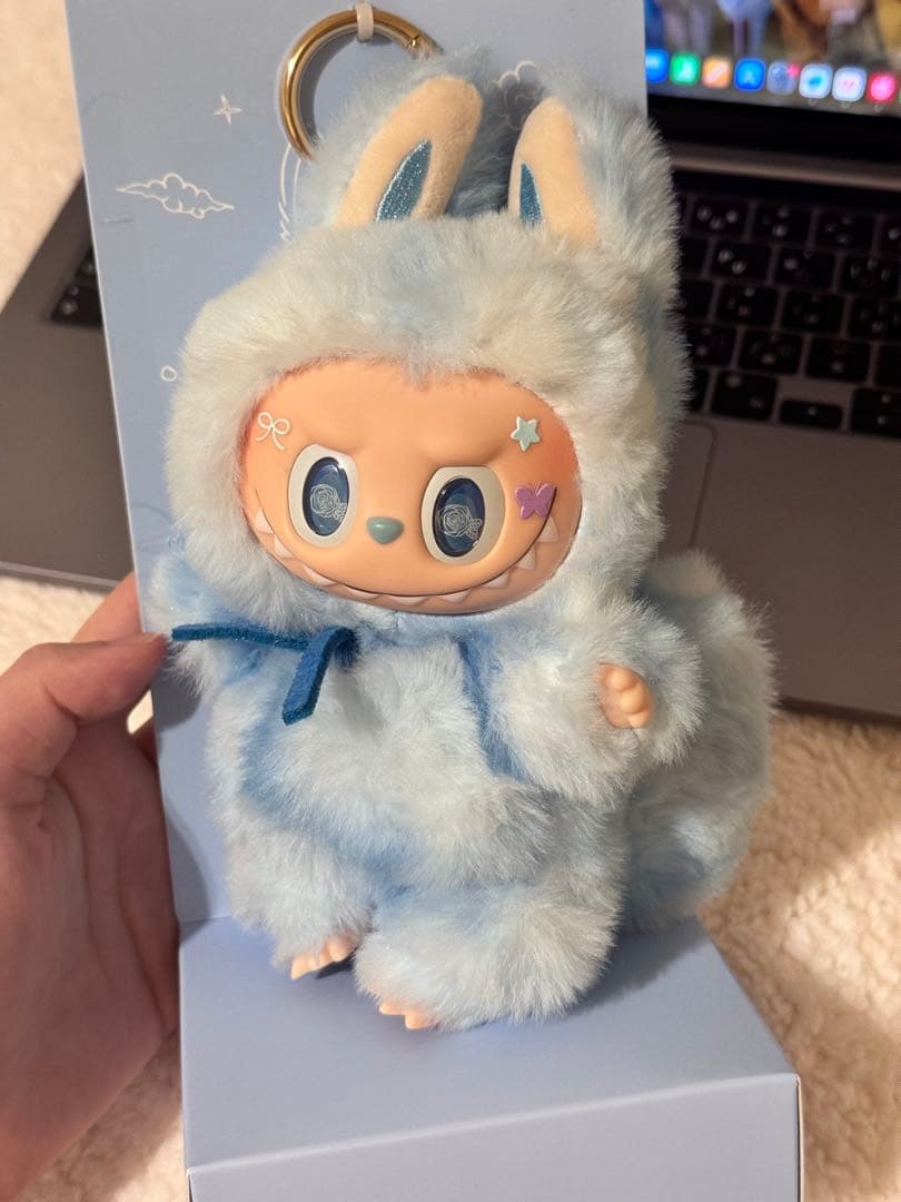 【海外限定】ZIMOMO LABUBU ラブブ ぬいぐるみ 水色 かわいい