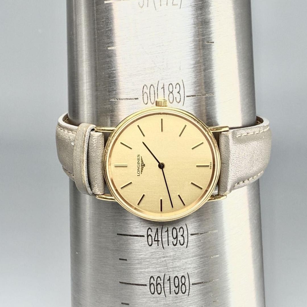 美品 メンズ【新品電池稼働】ロンジン 腕時計 クォーツ ゴールド文字盤 純正尾錠