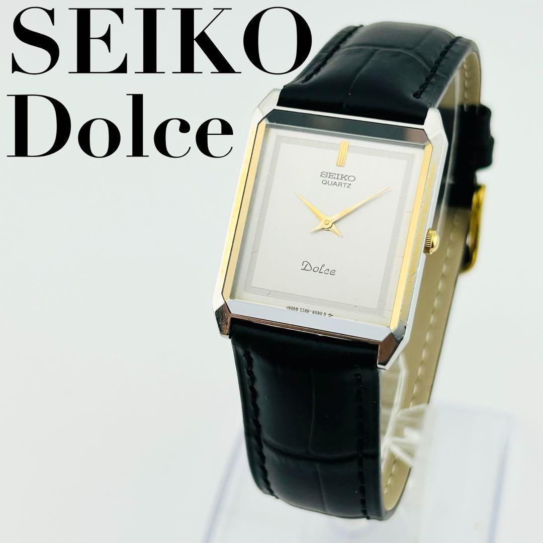 【希少/電池交換済】SEIKO Dolce 腕時計　新品ベルト　クォーツ
