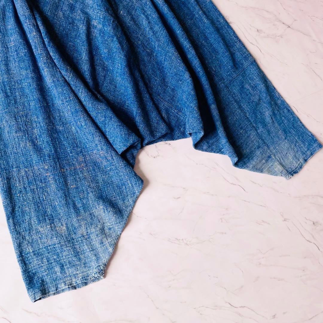 4335 うさとの服 usaato ムササビパンツ　サルエルパンツ　藍染め