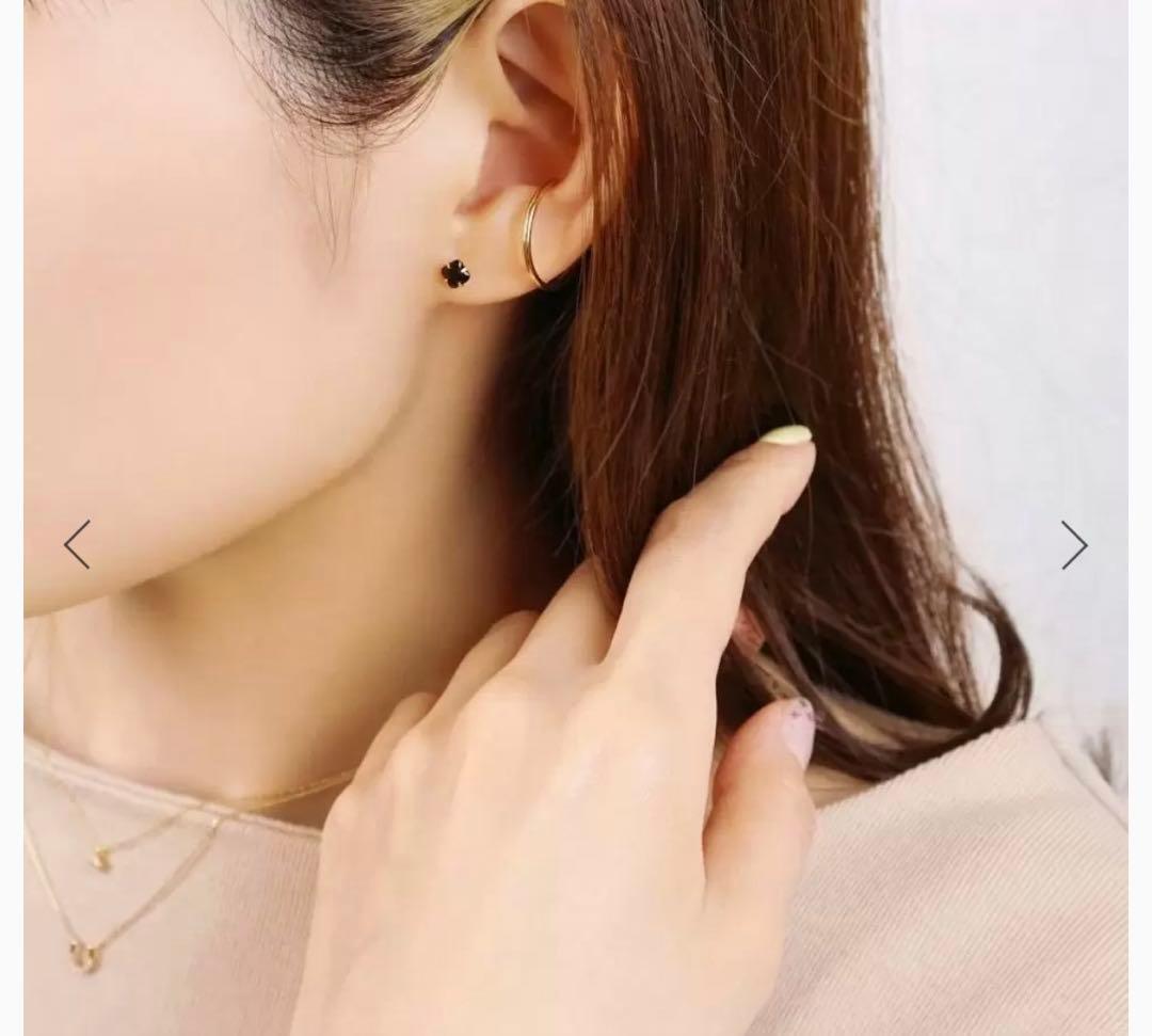最終価格TAKE-UP K18リリィカットオニキスピアス( YG)保証書付