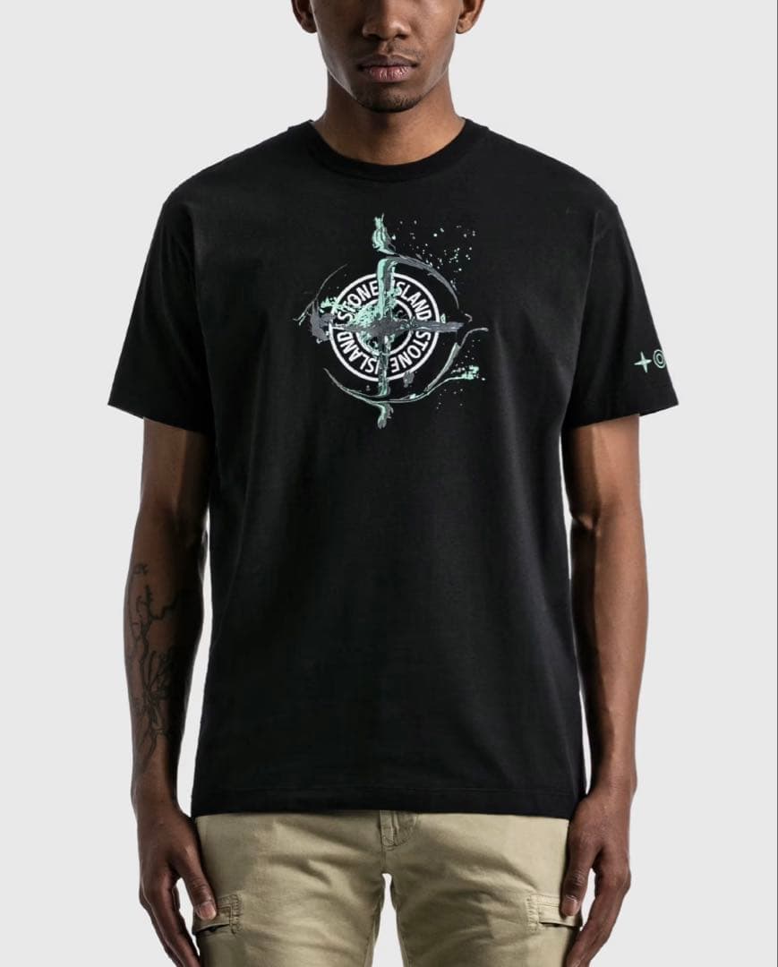 STONE  ストーンアイランド ブラック 半袖Tシャツ S