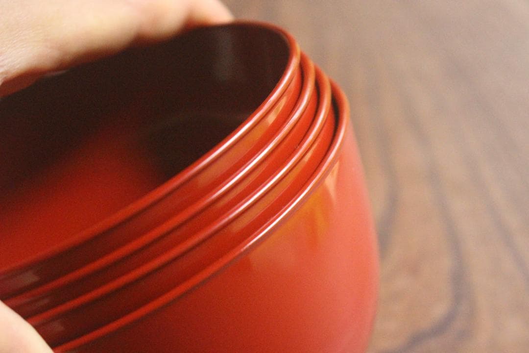 デッドストック！極上朱漆の美しい小丸椀（検輪島塗四つ椀懐石道具蒔絵椀