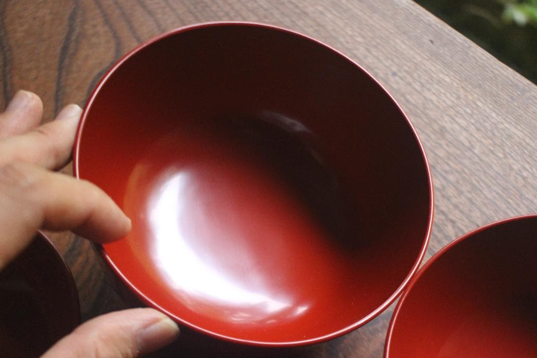 デッドストック！極上朱漆の美しい小丸椀（検輪島塗四つ椀懐石道具蒔絵椀