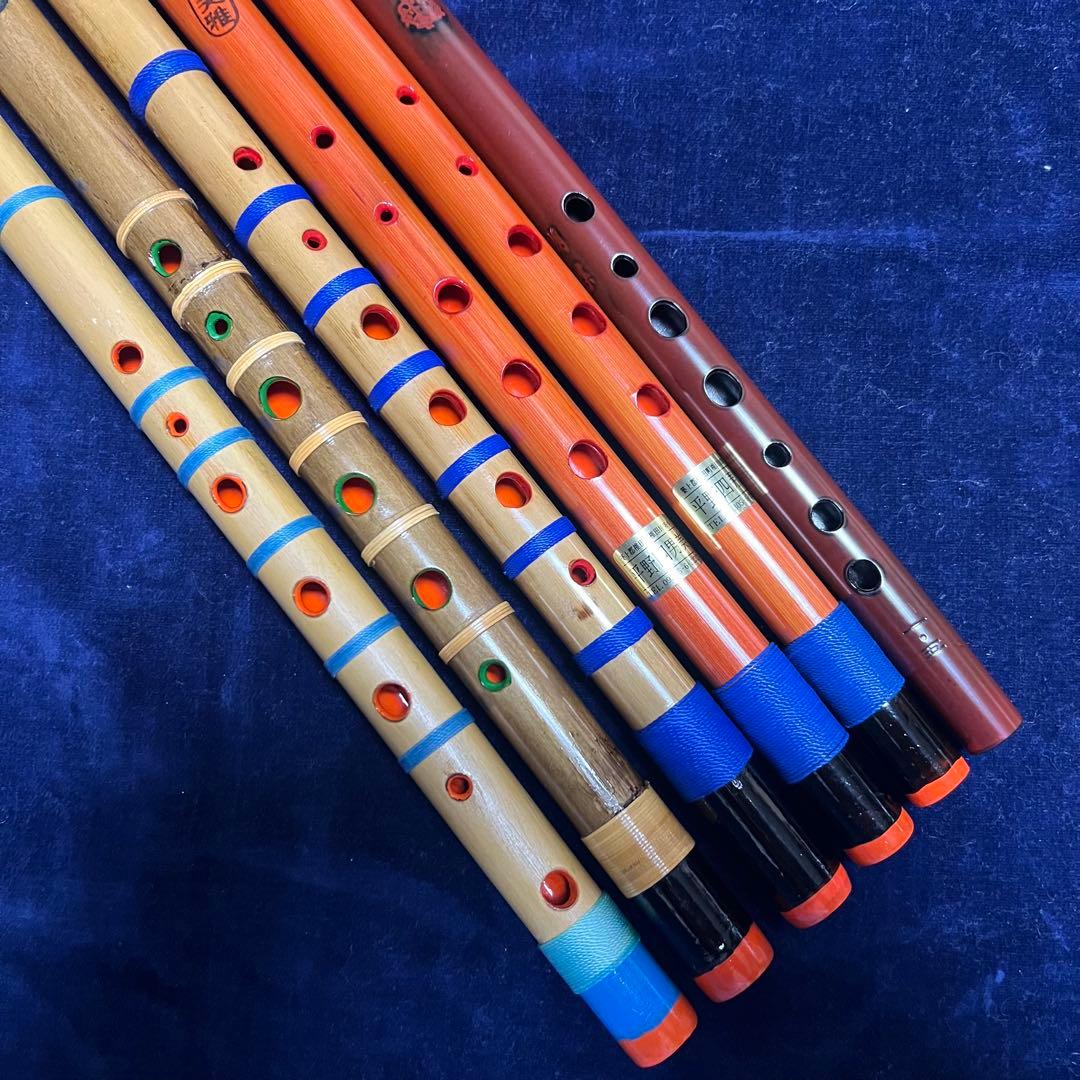 天雅笛 各種5本、蝴蝶篠笛 ロツレチ笛1尺5寸管 １本　合計６本まとめ売り
