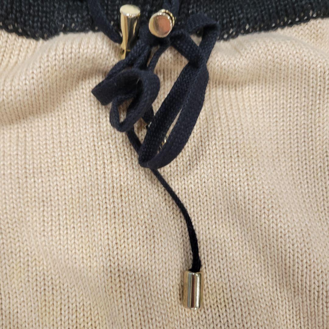 バルマン　ベージュ×ブラック　サルエル　ライン　ニット　パンツ　スウェット