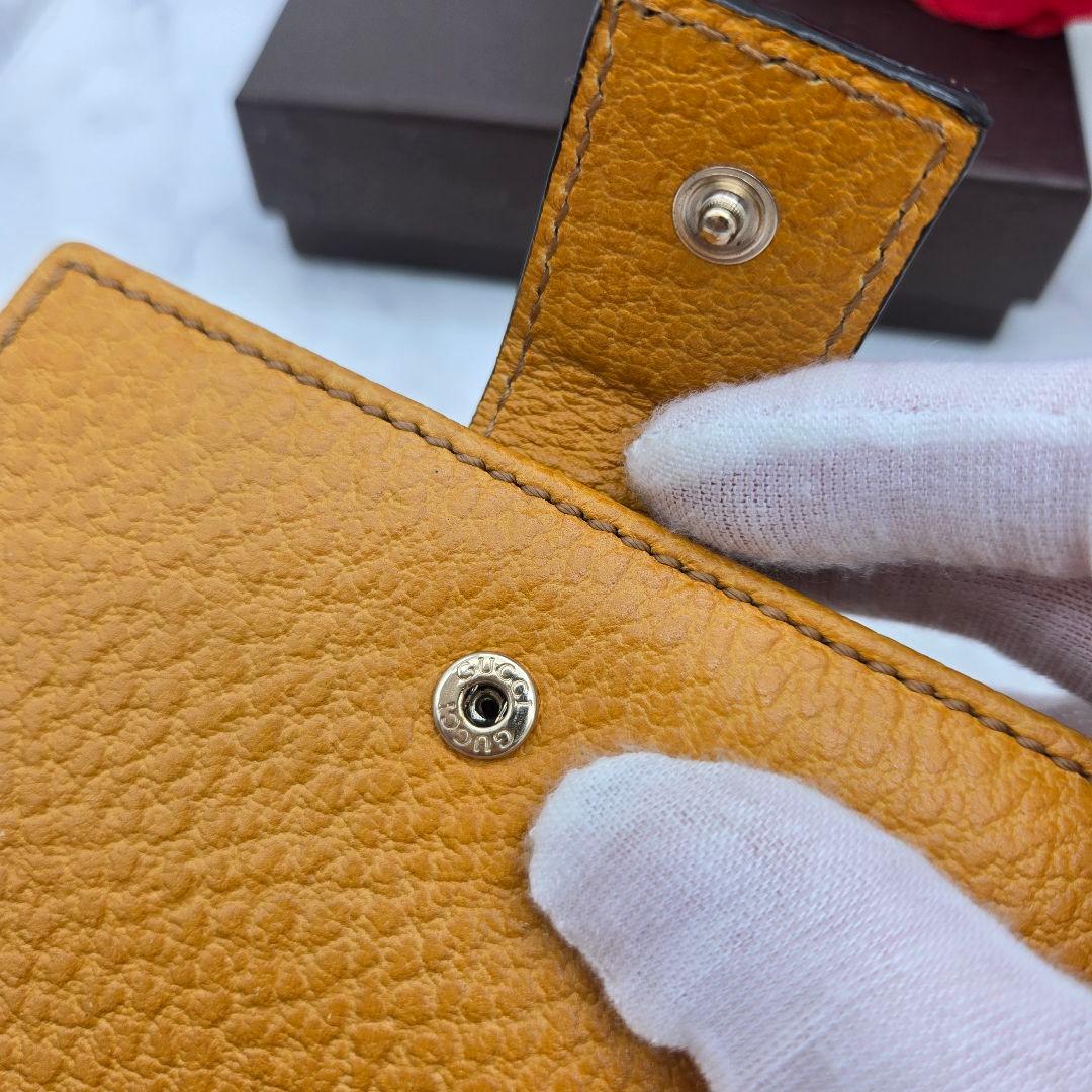 【希少】 GUCCI グッチ 折り財布 財布 レザー バンブー イエロー 黄色