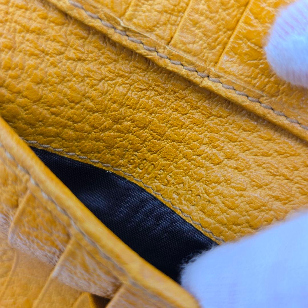 【希少】 GUCCI グッチ 折り財布 財布 レザー バンブー イエロー 黄色