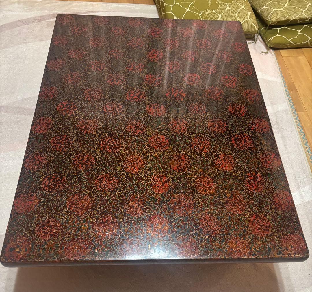 木製座卓 赤黒チェック模様 90✖️120