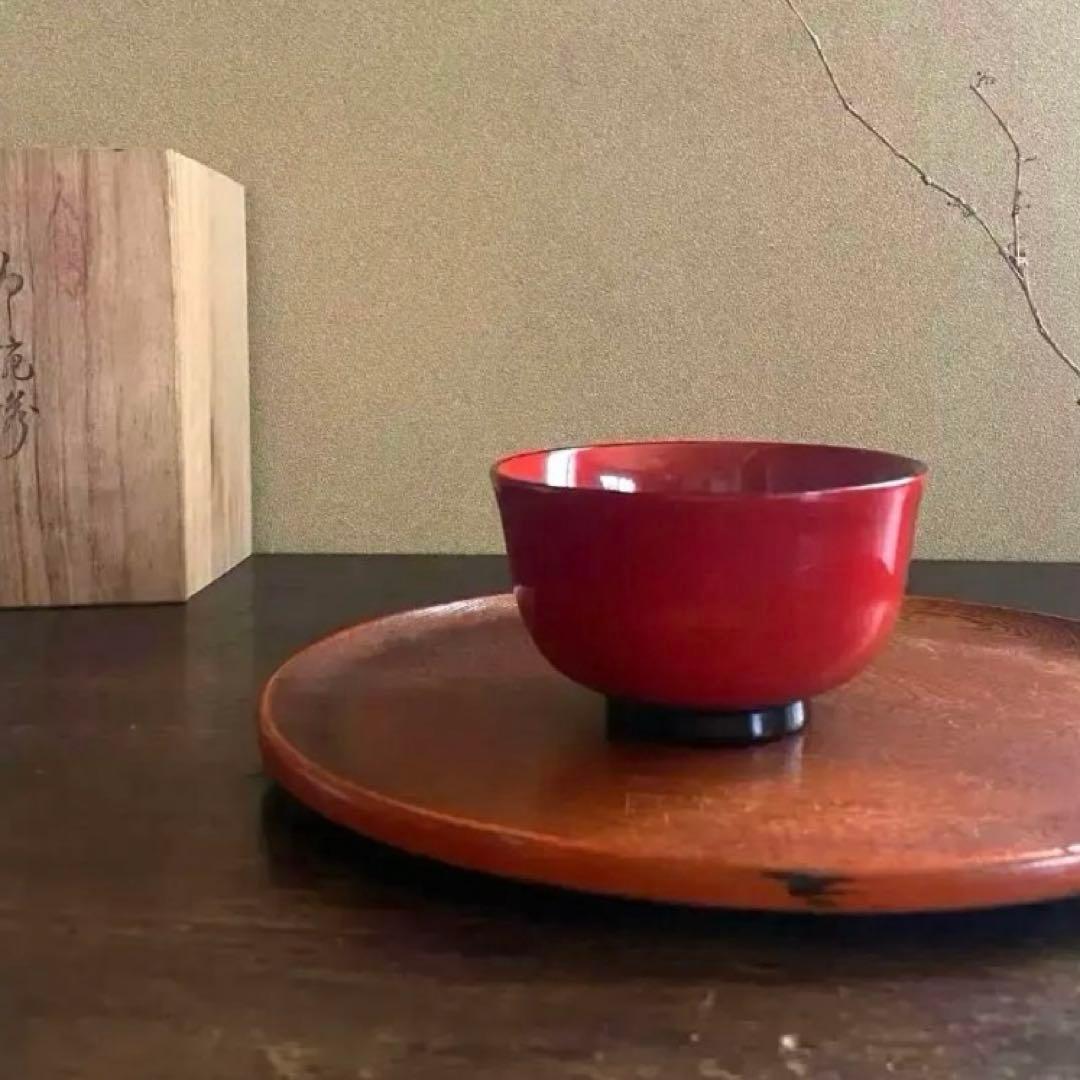 会津塗　漆器　吸物椀　5客揃　共箱付　天然木