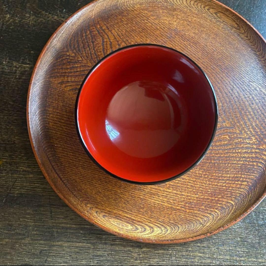 会津塗　漆器　吸物椀　5客揃　共箱付　天然木