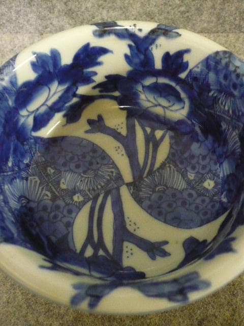 伊万里 ねじれ文 染付 盃洗 [B31405]