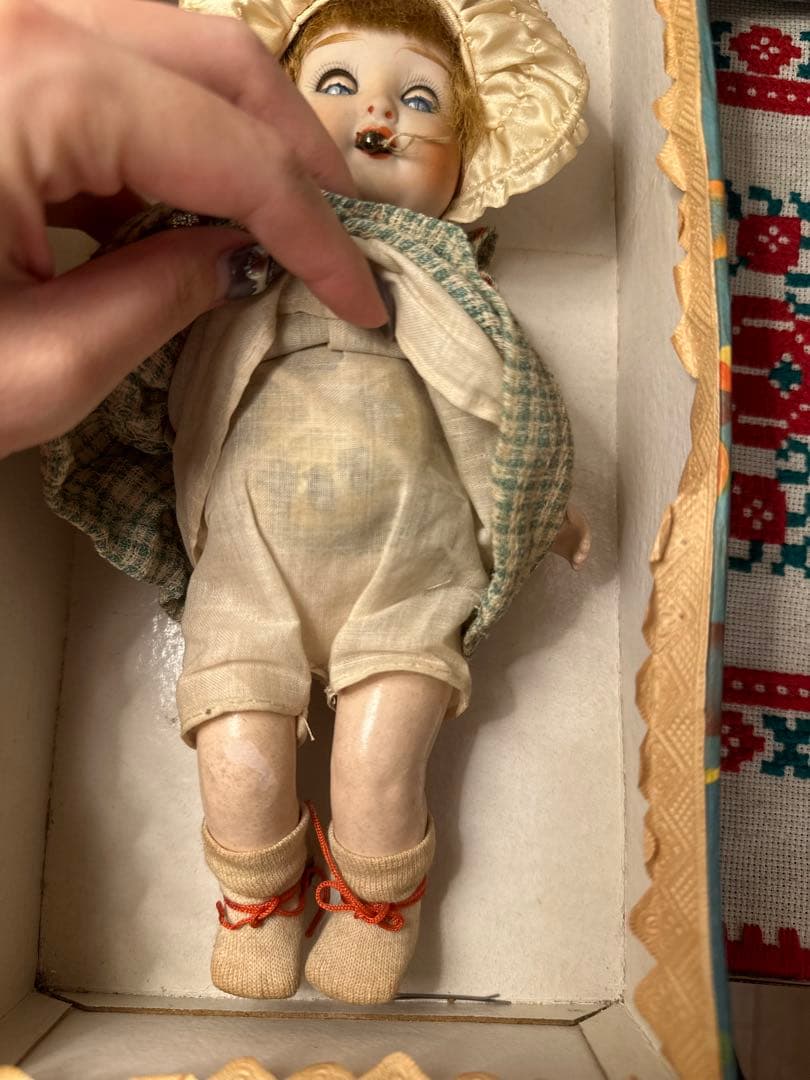 ド*ン様 山大 さくらビスク スリーピングドール（約24cm）昭和初期 戦前