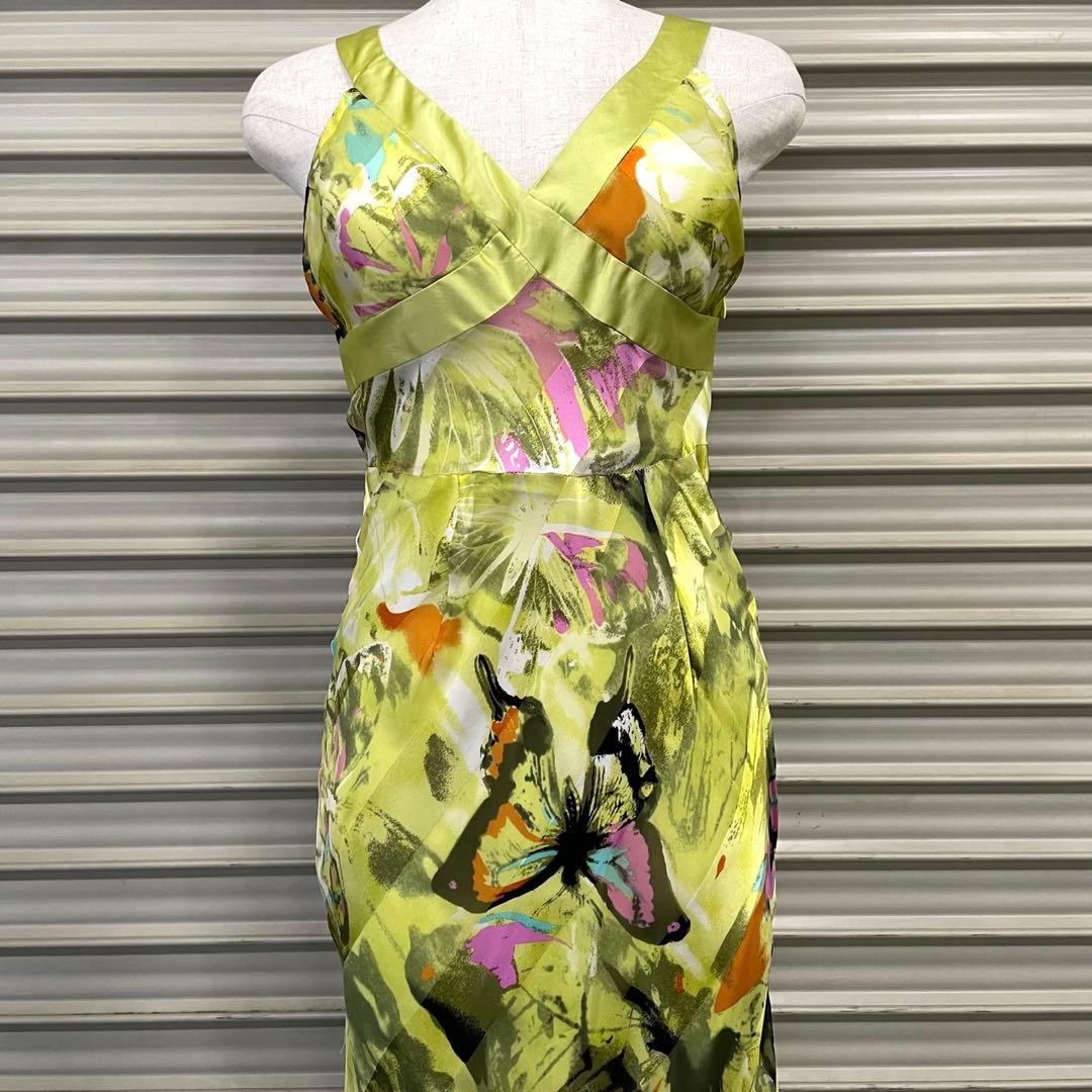 ジョヴァニ シルクドレス サイドプリーツ 蝶 バタフライ パーティー 衣装 高級