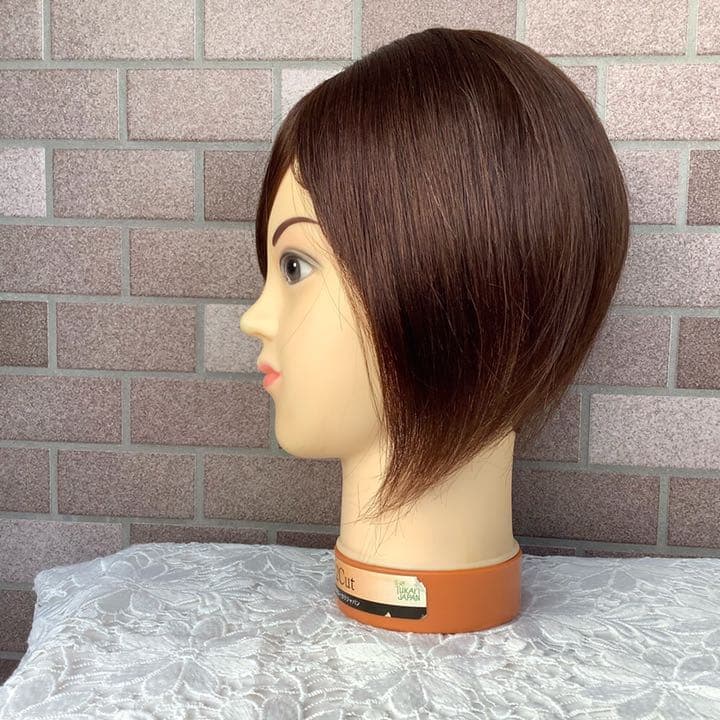 人毛 部分 医療用 ウィッグ ヘアピース ショート ストレート 3D前髪 かつら