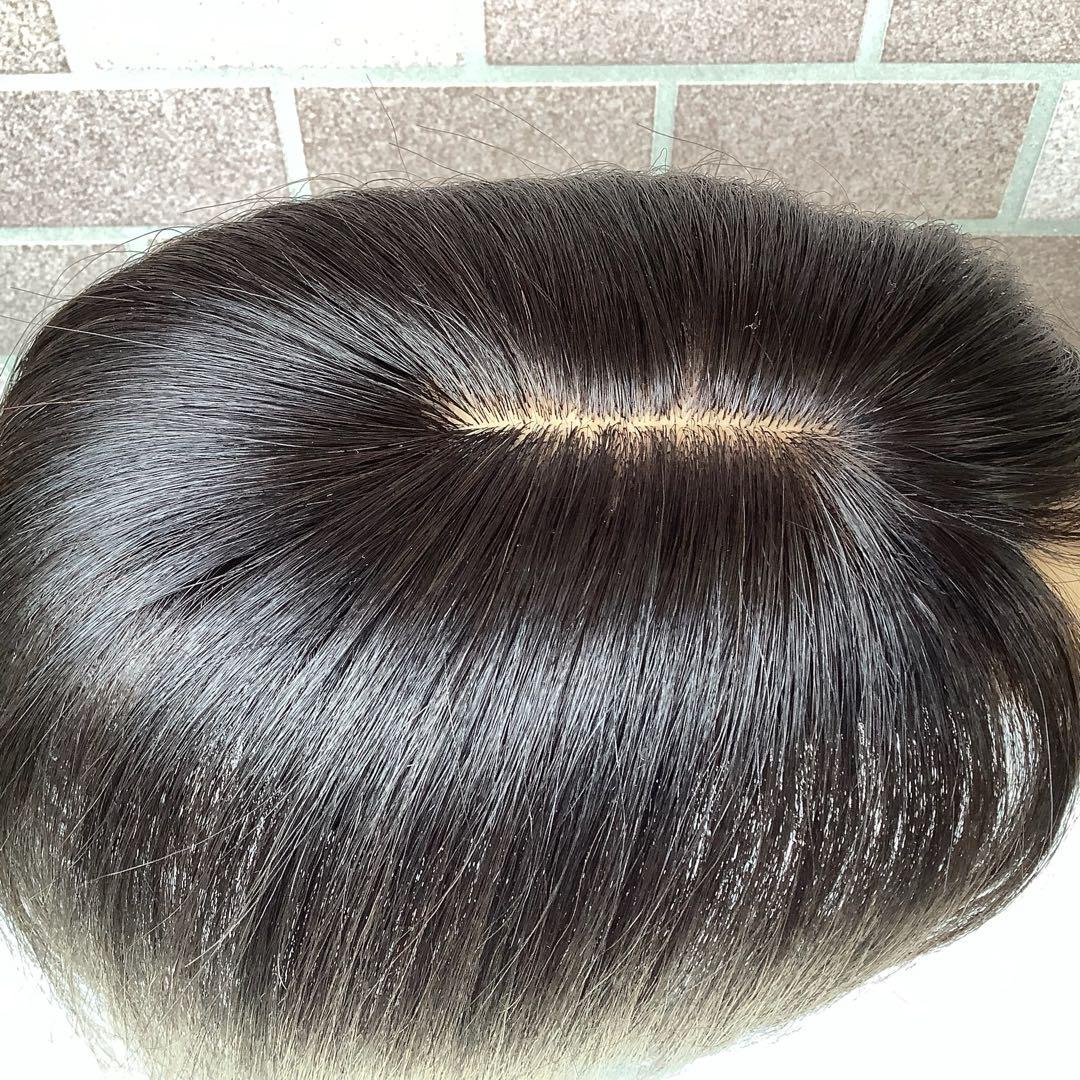 人毛 部分 医療用 ウィッグ ヘアピース ショート ストレート 3D前髪 かつら