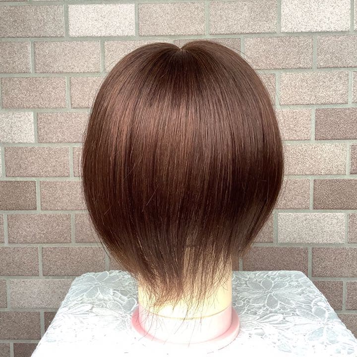 人毛 部分 医療用 ウィッグ ヘアピース ショート ストレート 3D前髪 かつら