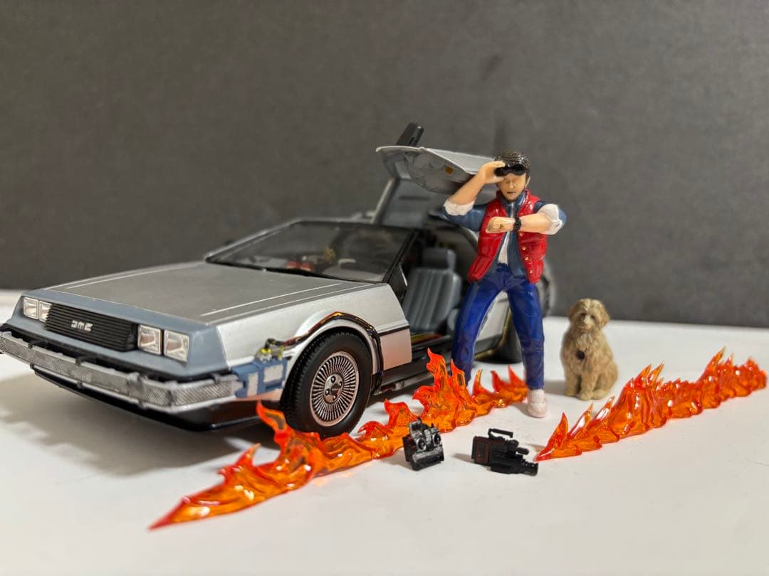 アオシマ 1/24 バックトゥザフューチャー デロリアン プラモデル 完成品