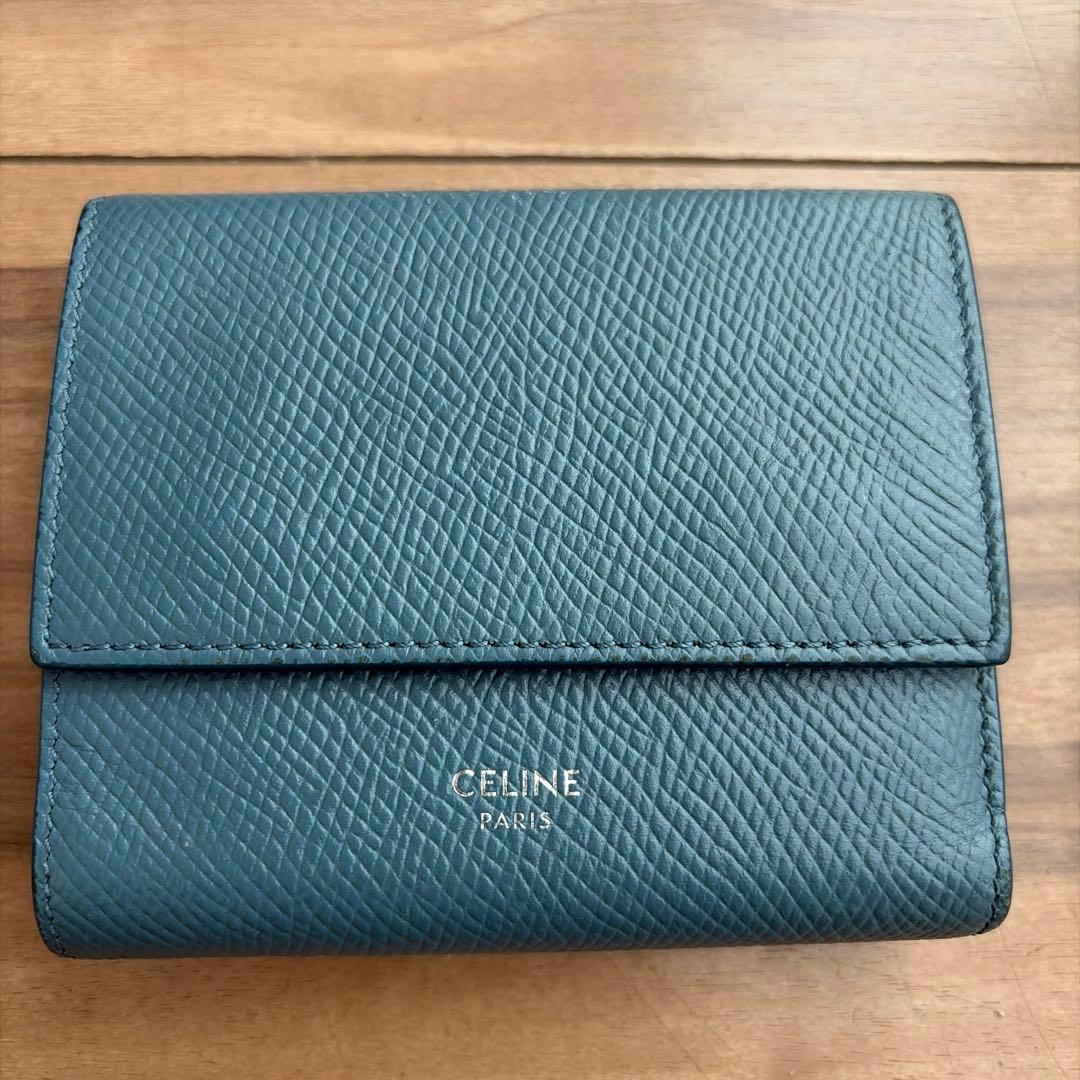 CELINE セリーヌ ブルー 財布 トリフォールド
