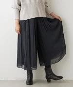 ビアズリー　BEARDSLEY シワシフォンギャザーパンツ　黒　サイズF