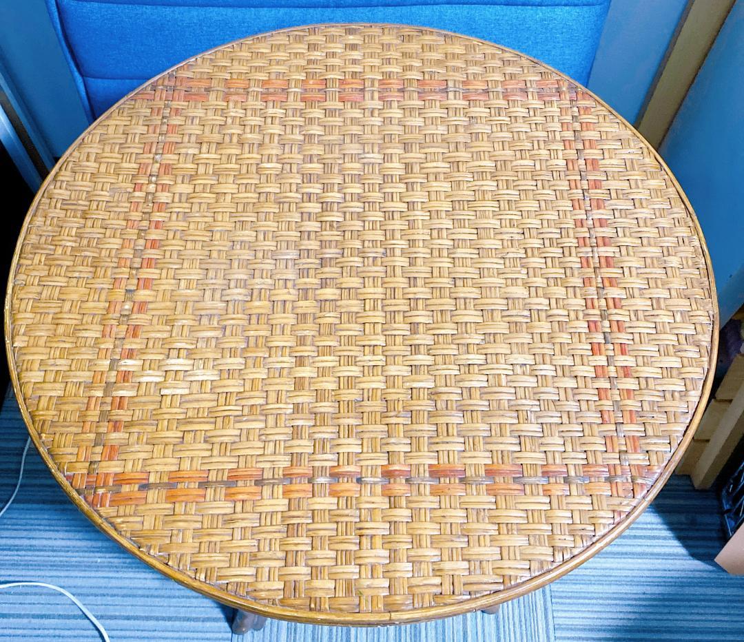 Michiko ラタン 丸テーブル とアスプルンド スツール セット