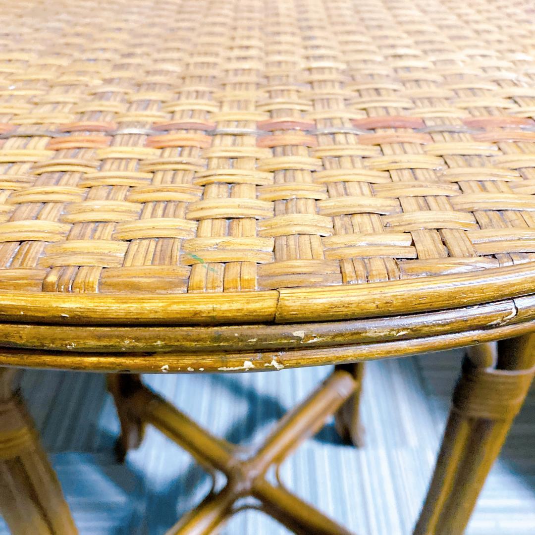 Michiko ラタン 丸テーブル とアスプルンド スツール セット