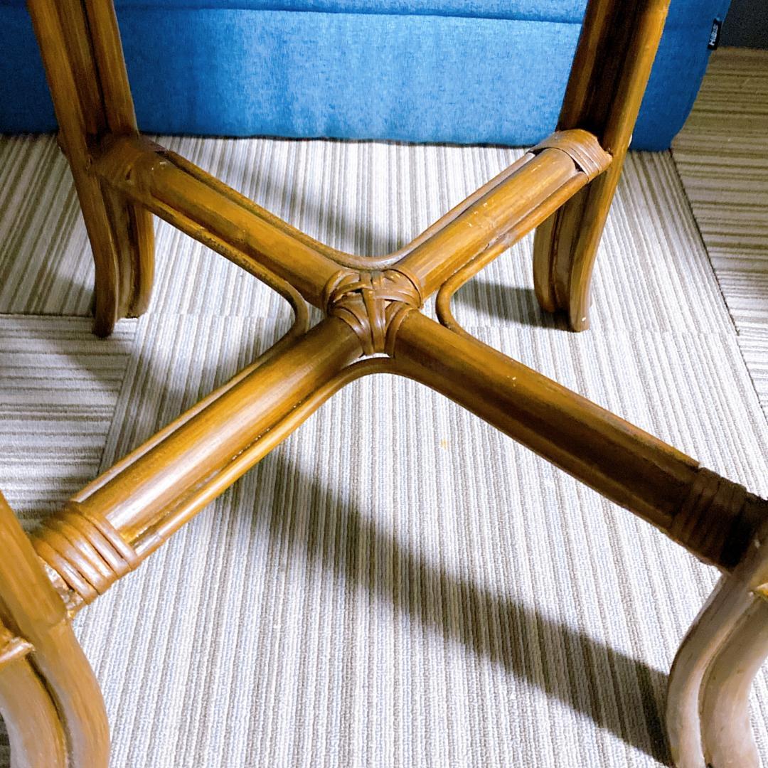 Michiko ラタン 丸テーブル とアスプルンド スツール セット