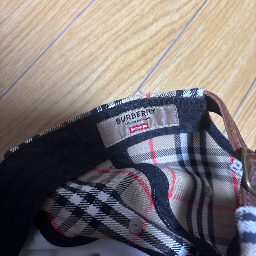 22ss Burberry×Supreme 6 panel denim cap